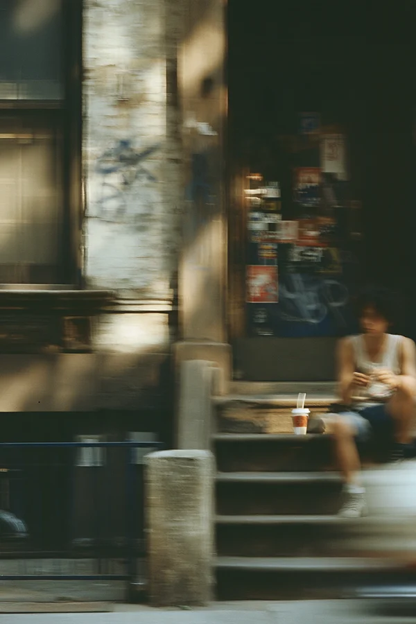 A Casual Moment on a City Stoop