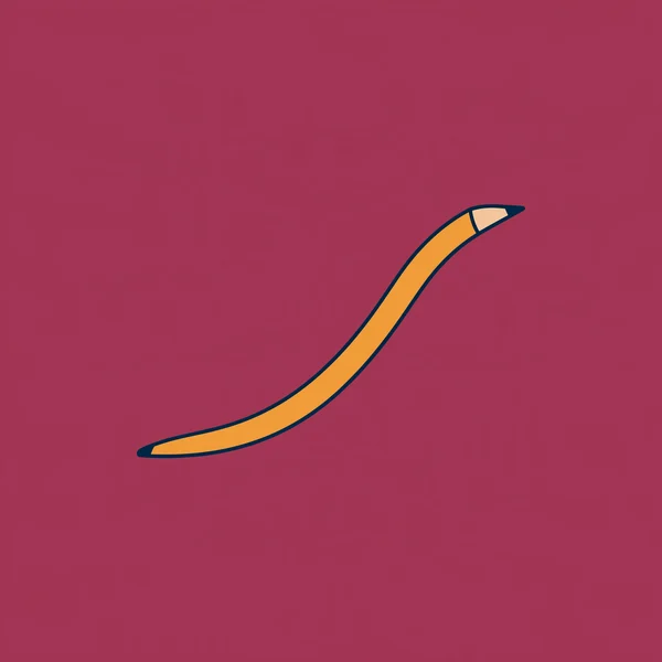 Minimalist Curved Pencil Illustration