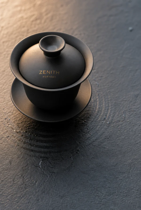 Matte Black Ceramic Gaiwan Teacup
