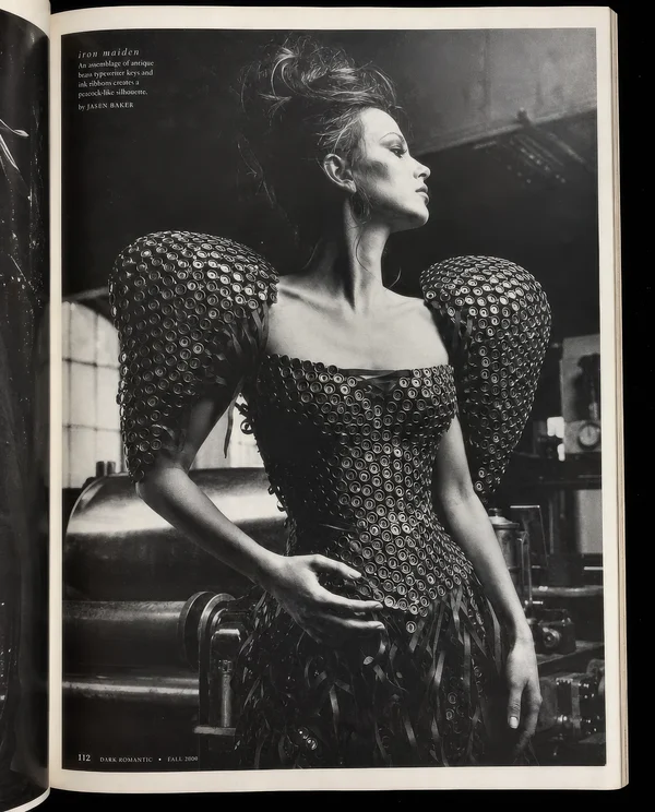 Avant-Garde Typewriter Key Corset Ensemble