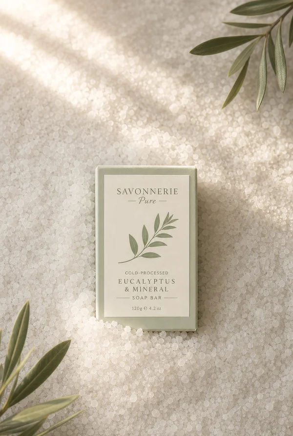 Eucalyptus and Mineral Soap Bar Flat Lay