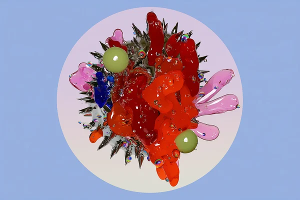 Abstract Sculpture of Liquid Forms and Spheres