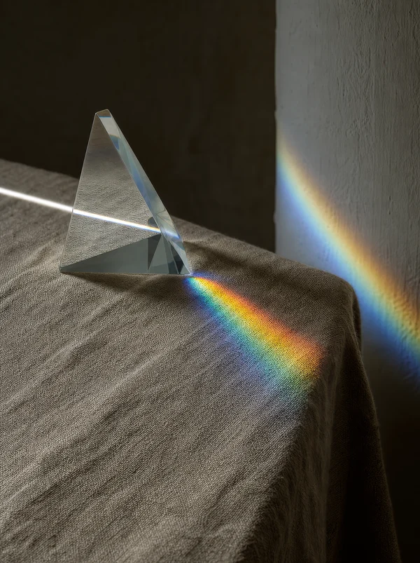 Light Refraction Through a Glass Prism