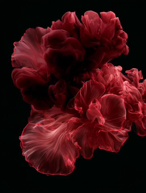 Crimson Ink Plumes in Water