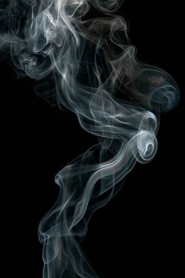 Swirling White Smoke Plumes