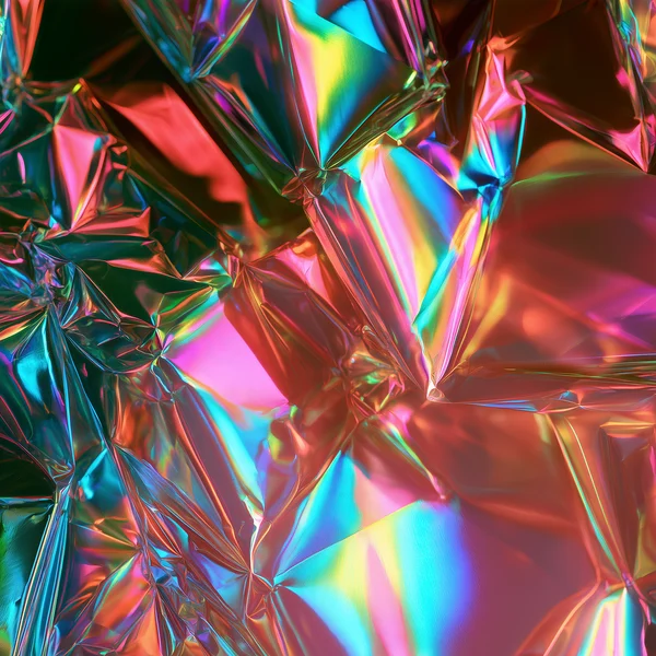 Iridescent Crumpled Foil Abstract