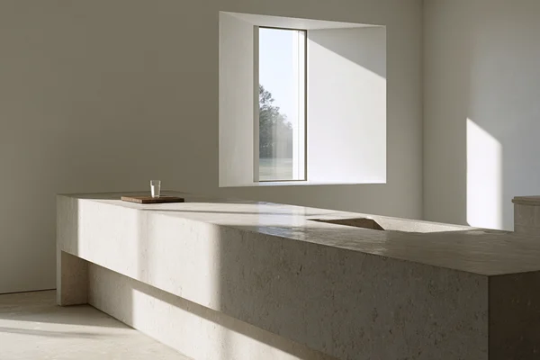 Minimalist Limestone Kitchen Countertop