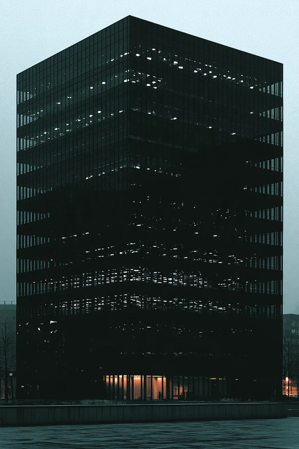 Modern Glass Skyscraper at Dusk