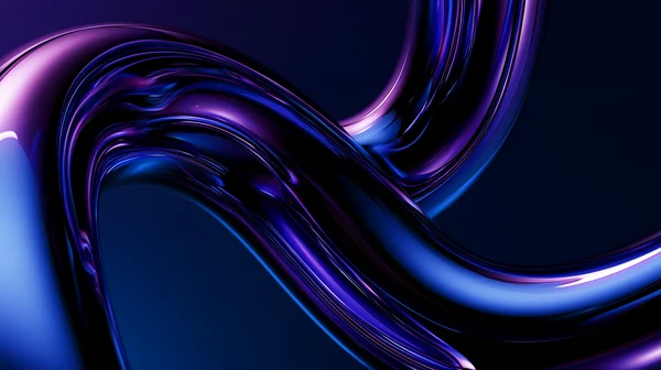 Abstract Glossy Blue and Violet Curves