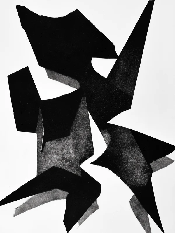 Abstract Black Paper Collage
