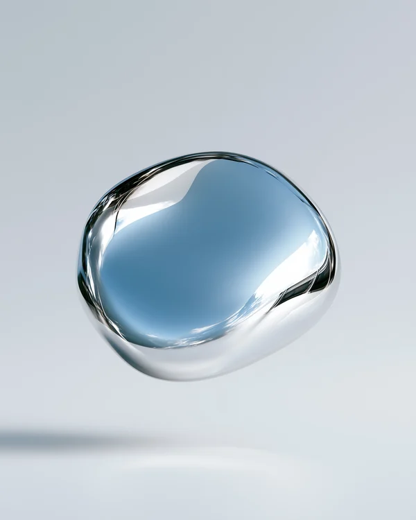 Floating Silver Liquid Sphere