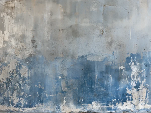 Weathered Blue and Gray Concrete Wall