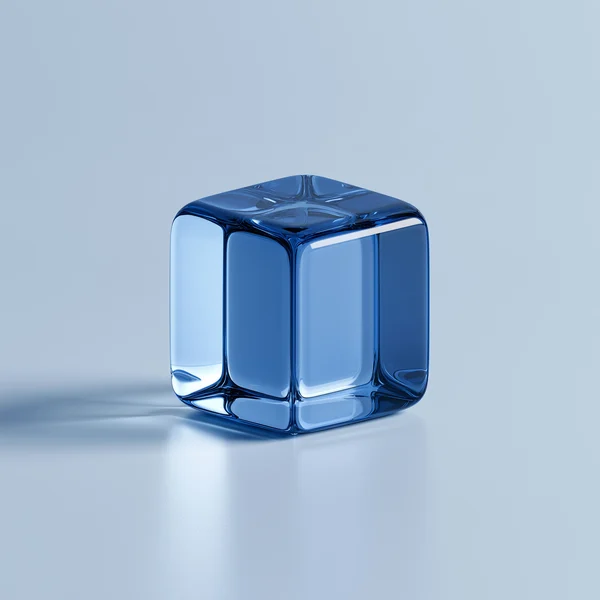Translucent Blue Glass Cube