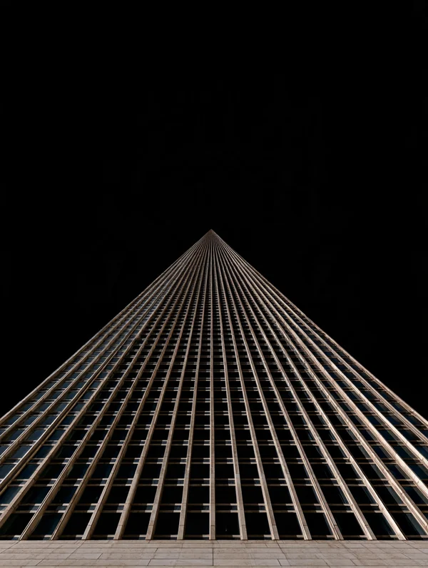 Vertical Perspective of a Modern Skyscraper