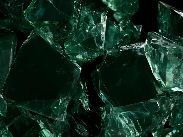 Shattered Green Glass Shards