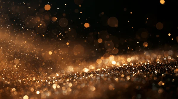 Golden Glitter Bokeh Background