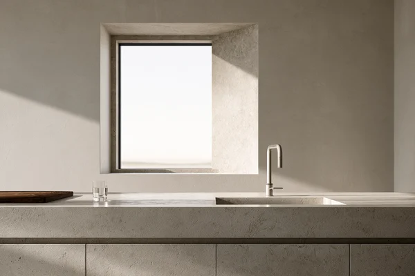 Minimalist Limestone Kitchen Countertop