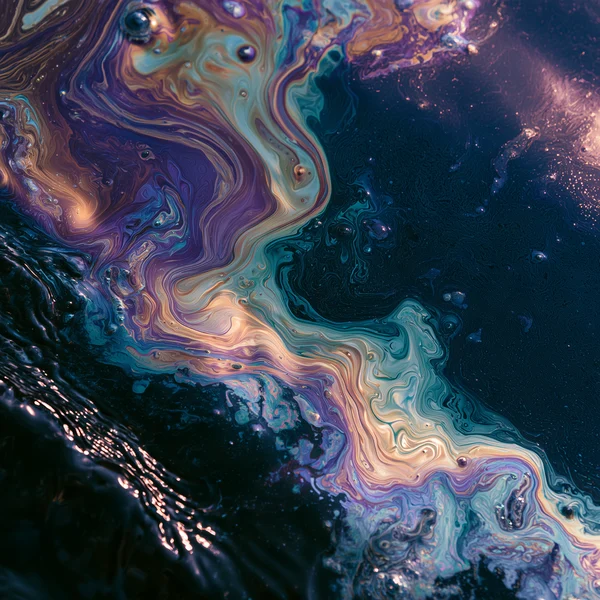 Iridescent Oil Swirls on Water