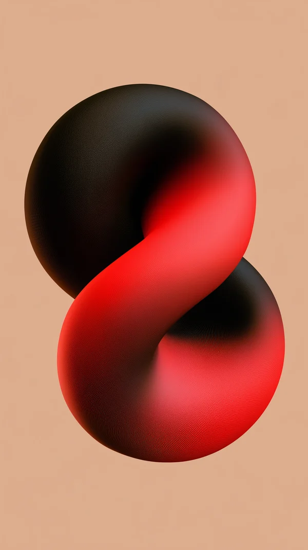 Abstract Twisted Red and Black Form