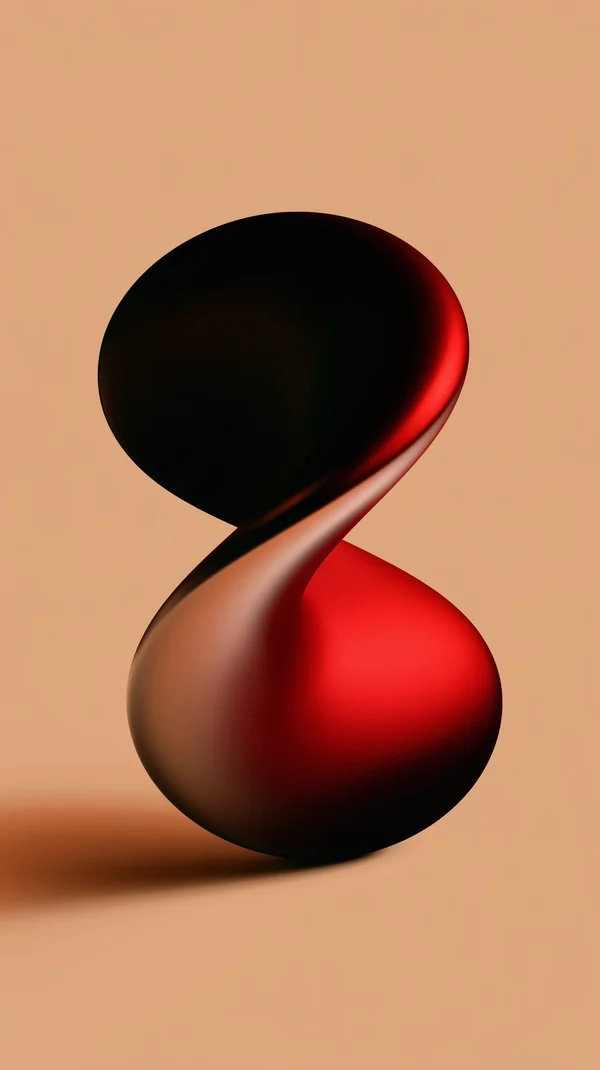 Abstract Twisted Red and Black Form