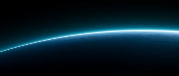 Curved Planet Horizon in Space