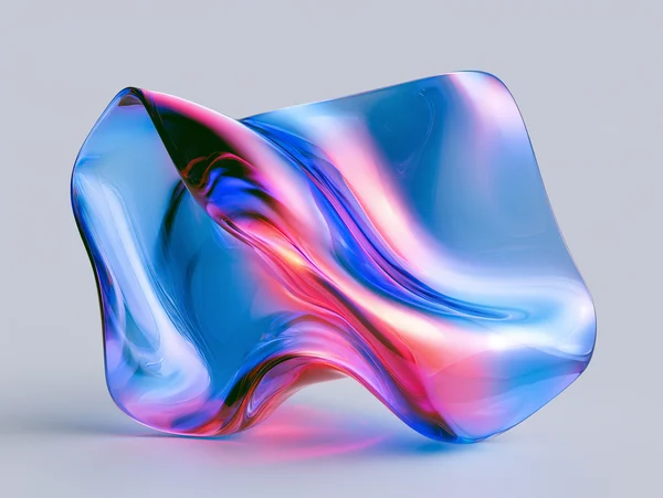 Iridescent Abstract Glass Sculpture