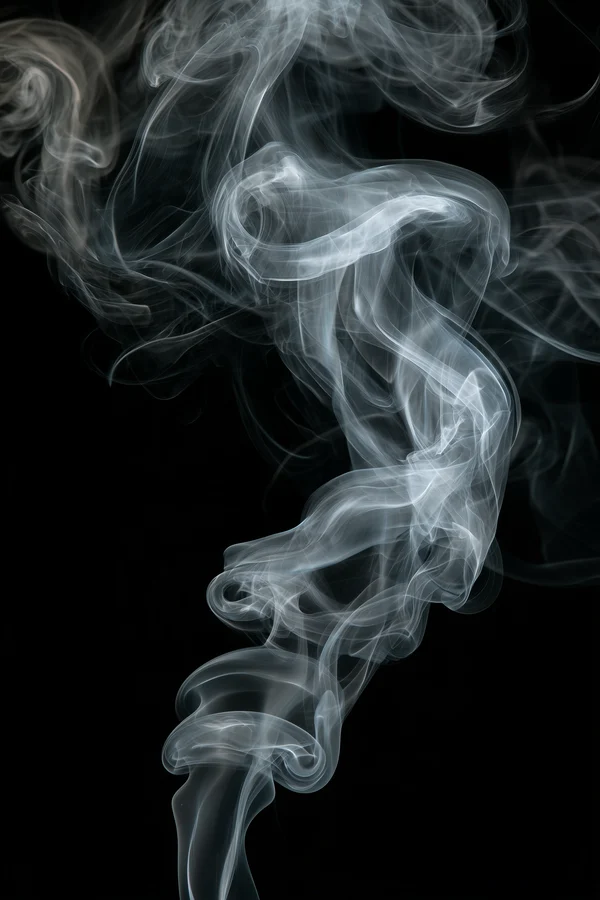 Swirling White Smoke Plumes