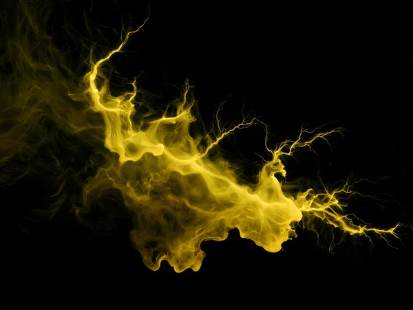 Yellow Ink Tendrils in Water