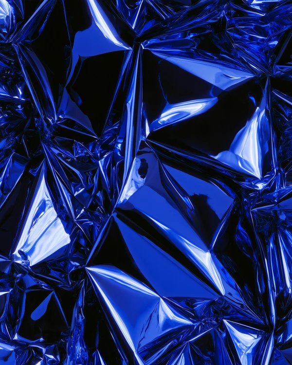 Abstract Blue Metallic Foil Texture