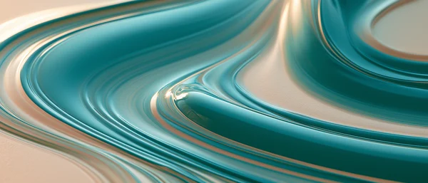 Abstract Teal Fluid Waves