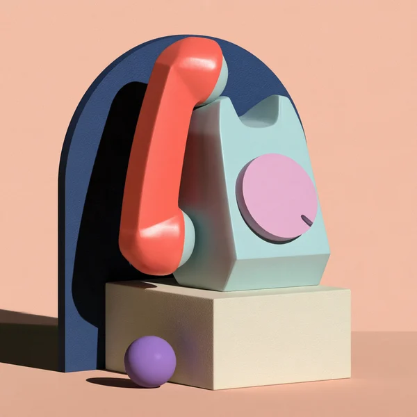 Retro Telephone Sculpture Still Life