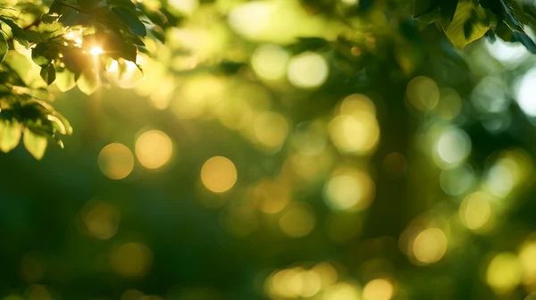 Sunlight Filtering Through Forest Leaves