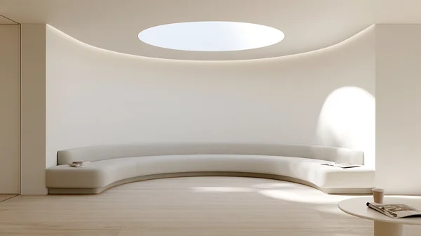Minimalist Curved Seating Area