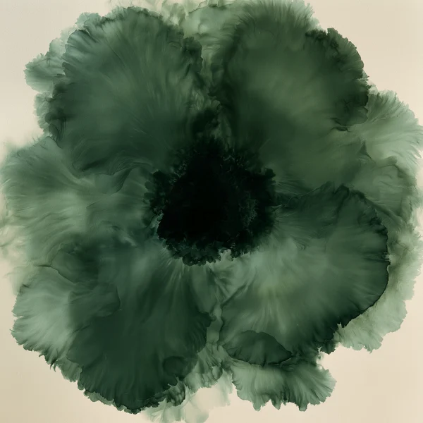 Abstract Green Ink Bloom