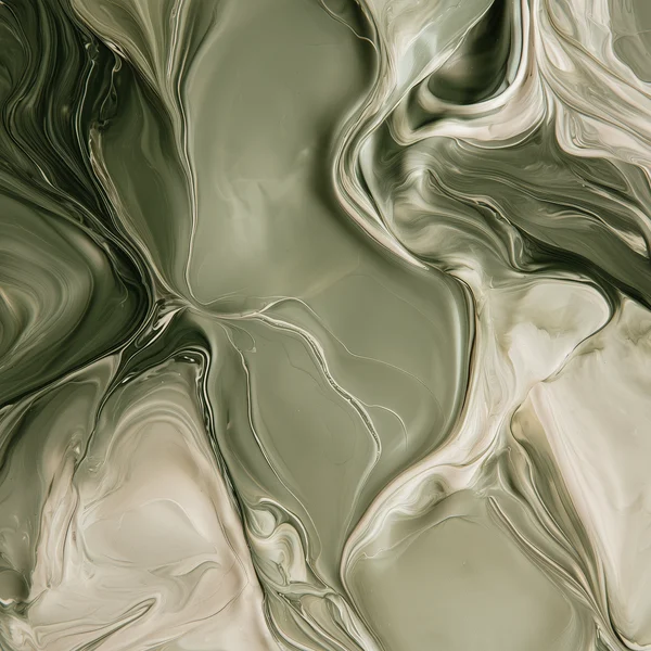 Olive and Cream Fluid Marble Swirls
