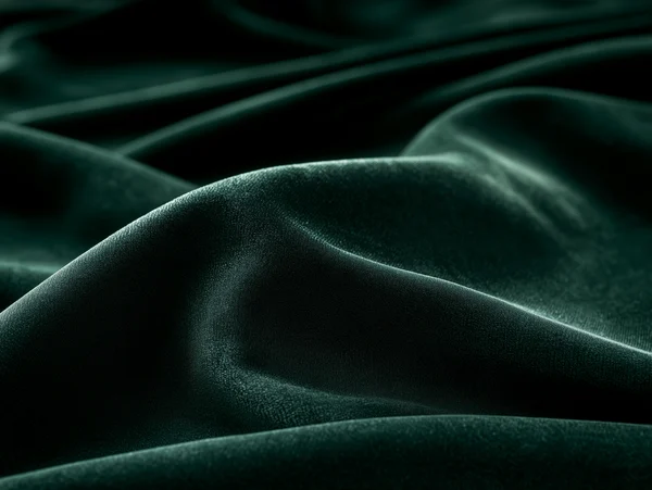 Dark Green Velvet Fabric Folds