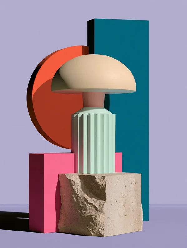Abstract Geometric Lamp Sculpture
