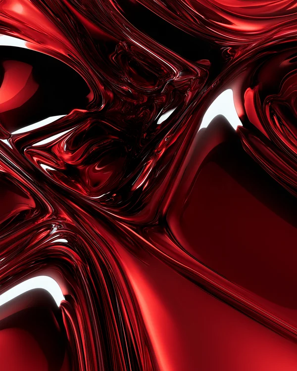 Crimson Liquid Metal Abstract