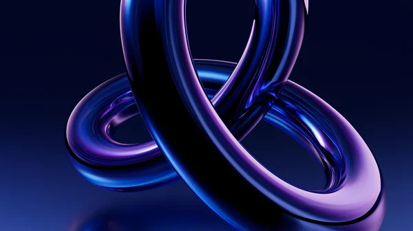 Abstract Blue and Violet Metallic Loop