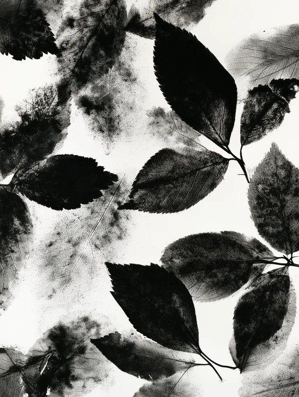 Monochrome Leaf Silhouette Pattern