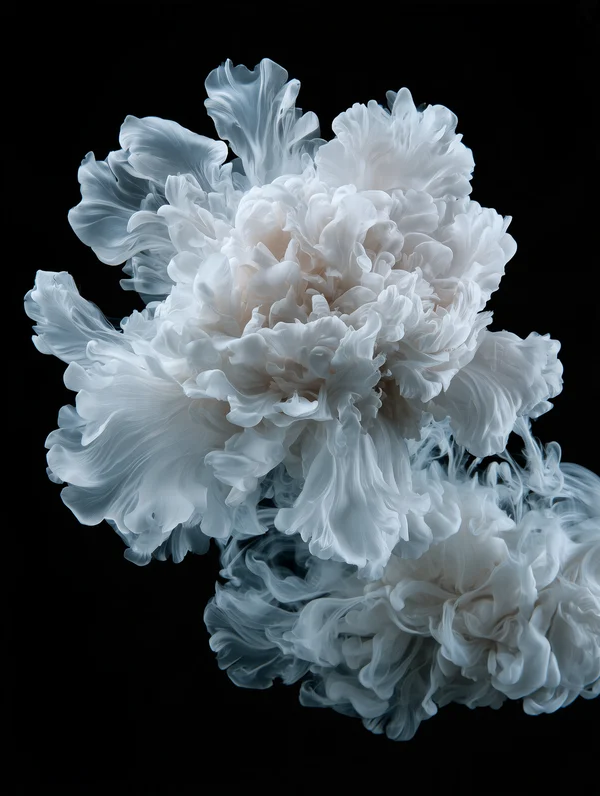 Ethereal White Ink Plumes