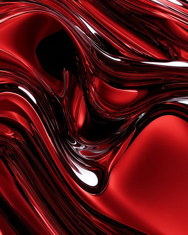 Crimson Liquid Metal Abstract