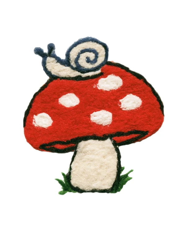 Felt Mushroom with Snail Applique