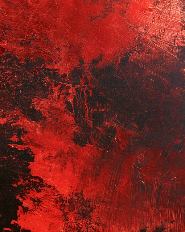 Red Scratched Metallic Surface