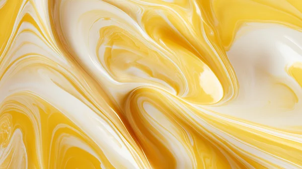 Yellow and White Fluid Swirls