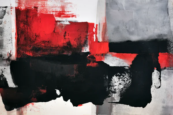 Abstract Red and Black Ink Composition