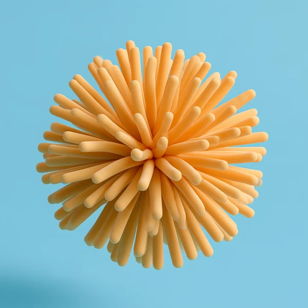 Abstract Yellow Spiky Sphere
