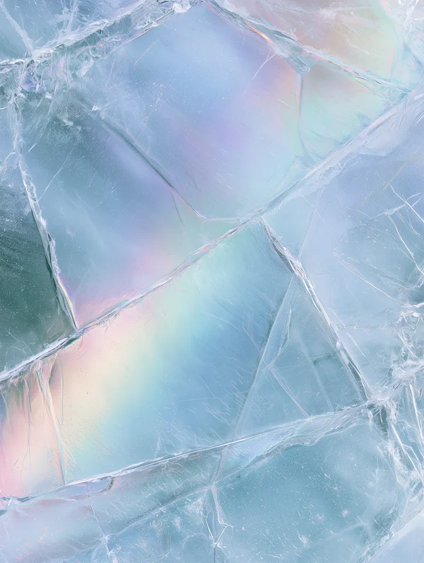 Abstract Ice Texture with Rainbow Refraction