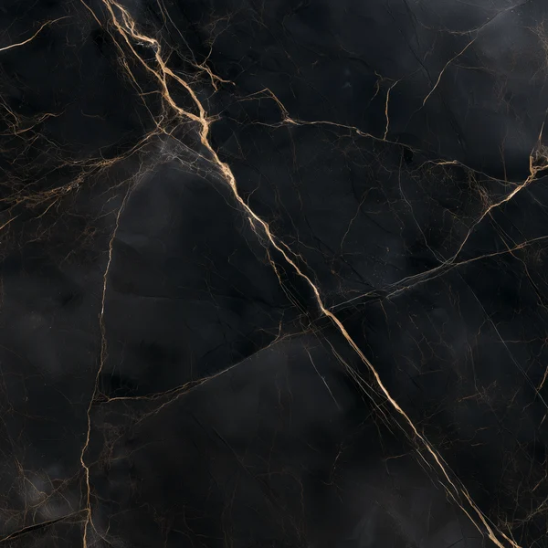 Black Marble Slab with Gold Veining