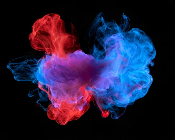 Red and Blue Ink Collision